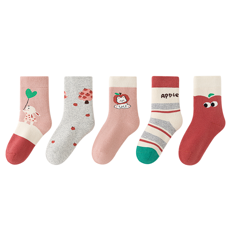 LIUZHISHU Seamless Socks~Thick High Tube Cotton Socks for Girls And Children, Autumn Winter Mid-Calf Socks Made from Combed Cotto