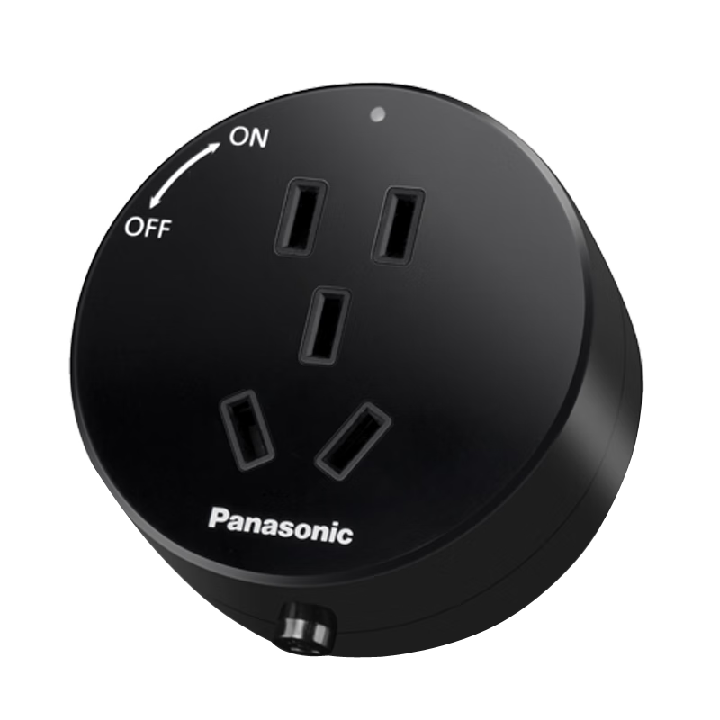 Panasonic Track Socket Movable Sliding Rail Kitchen Living Room Surface Mounted Sliding Power Strip Household Multifunctional Guide Rail Switch Socket Five-Hole Adapter (10A) Black