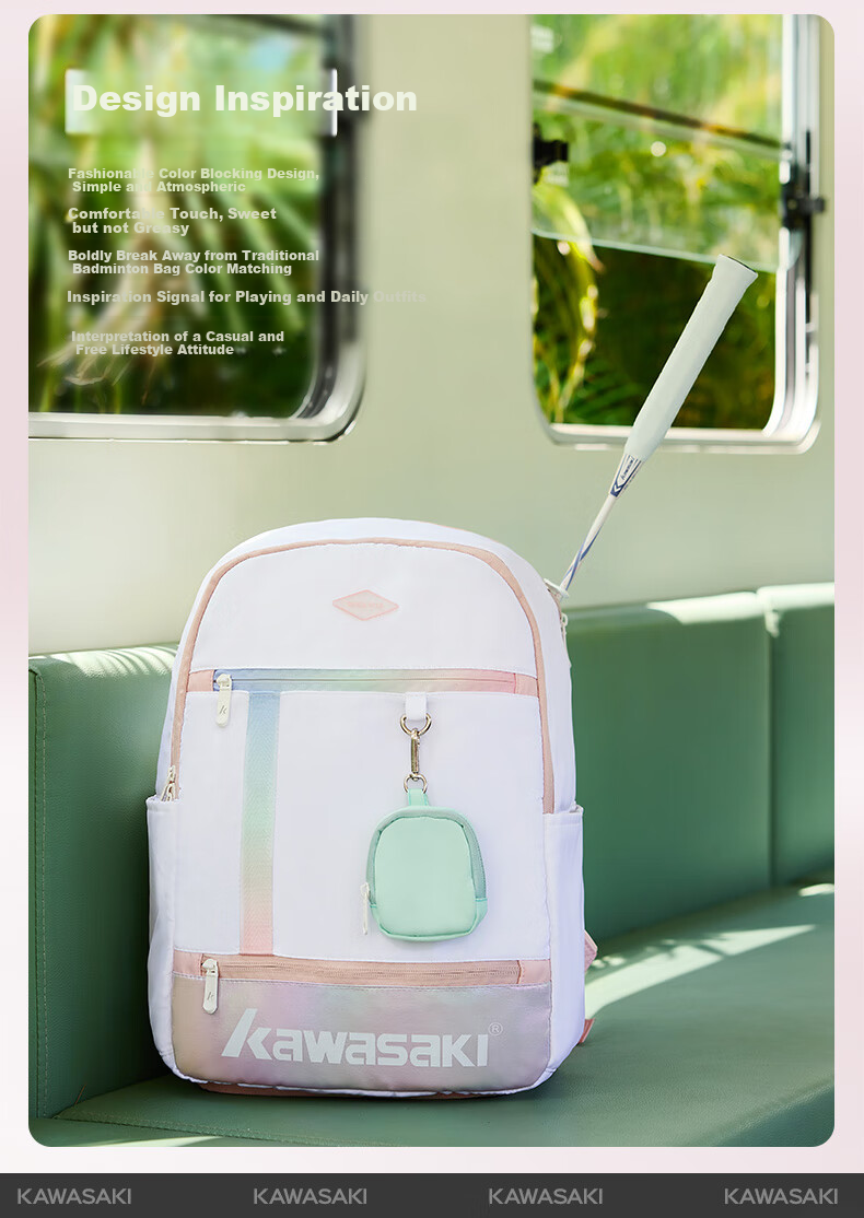 KAWASAKI Badminton Bag, Backpack, Sports Backpack, Casual Training Bag, B8224, Twilight Purple 2