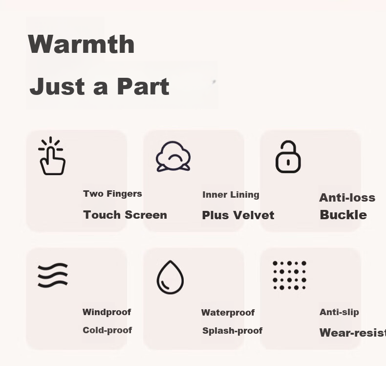 Huili Women's Gloves for Autumn And Winter, Warm Fleece-Lined, Suitable for Electric Motorcycles And Bicycles, Cold-Proof, Non-Slip, Touchscreen Compatible, Sports Cotton Gloves for Me 2