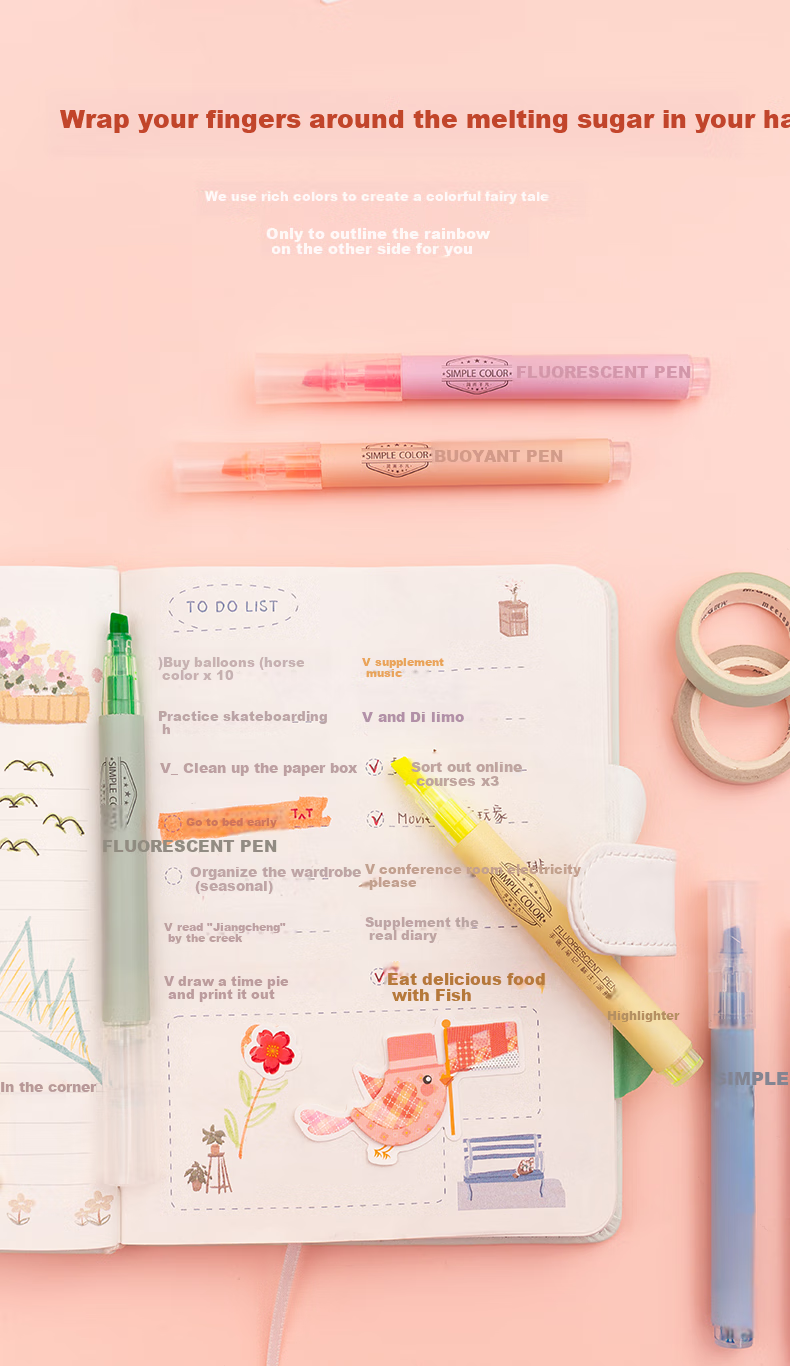 M&G Stationery Highlighters for Primary School Students And Office Use, Colorful Marking Pens for Back-To Journaling And Note-Taking, 6 Colors Single-Tip 6 Pcs AHMT3702 for Exam Practice And Testing 2