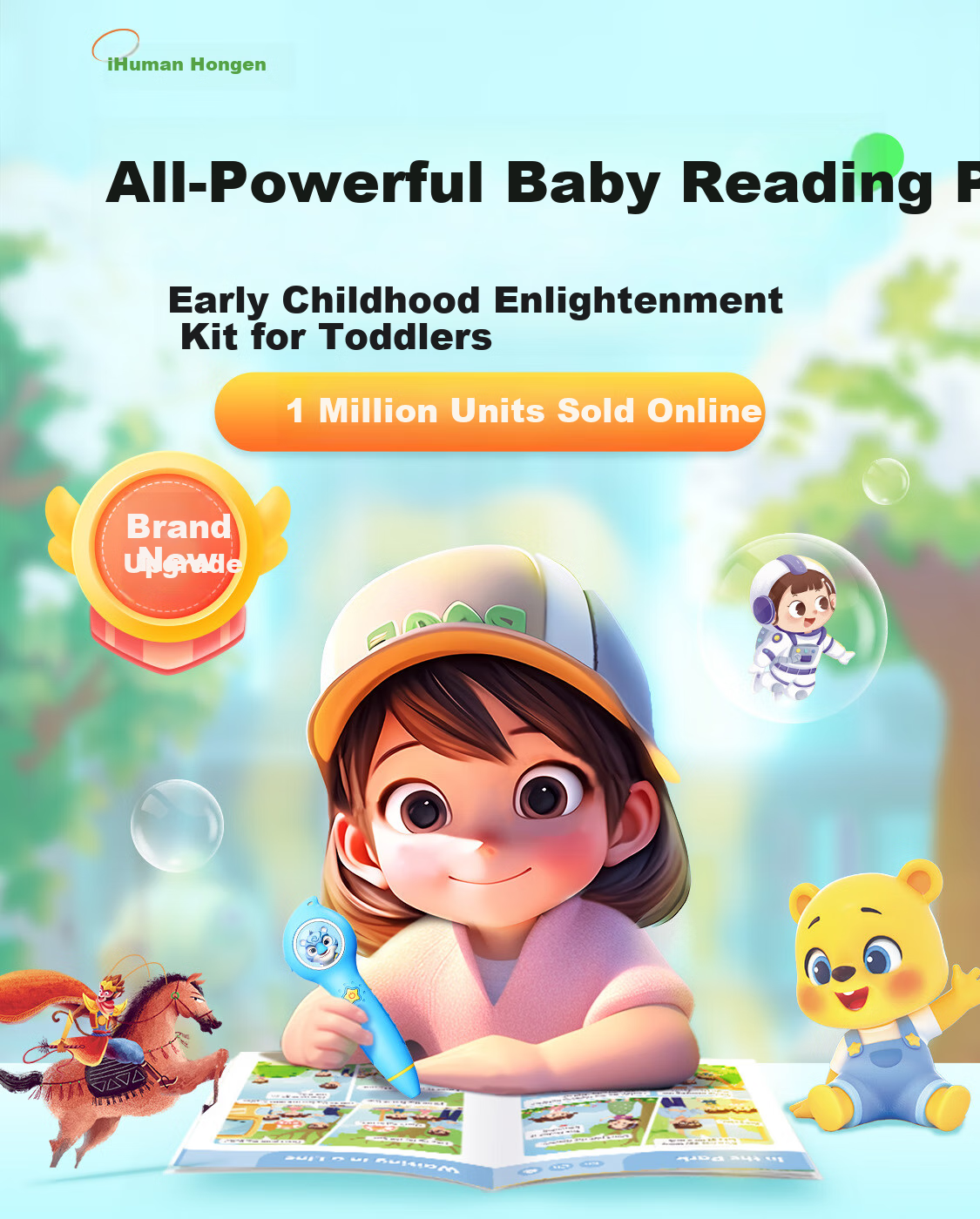 Hongen Rainbow Reading Pen, 32GB Bilingual Early Education, Birthday And Back-To Gift Toy for Boys And Girls Aged 3-6 1