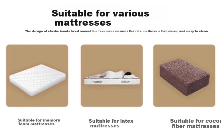 MINISO Skin-Friendly Embroidered Quilted Fitted Sheet for 1.5x2 Meter Bed, Full Coverage Mattress Protector Cover 8
