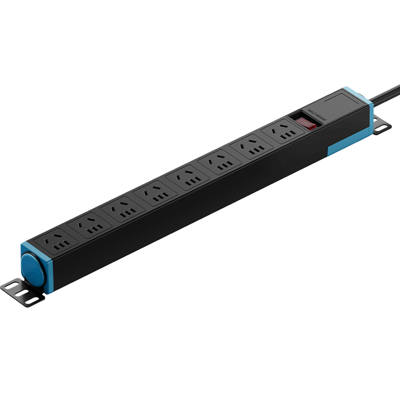 International Electric PDU Power Strip Cabinet Desktop Gaming Power Strip Under Desk Wired Socket Power Board 8-Outlet Wireless One-Key Power Off Black