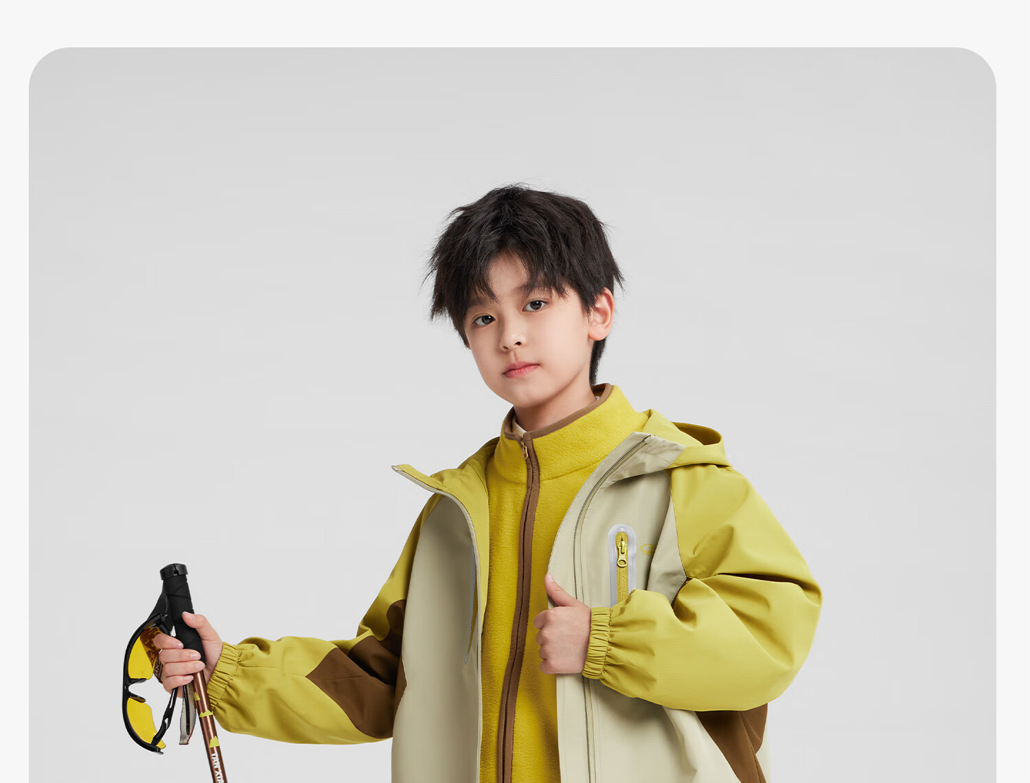 Zuoxi Boys' Fleece Jacket, 2025 New Style Children's Autumn And Winter Wear, Warm Plush Outerwear for Boys, Yellow, Size 150 43