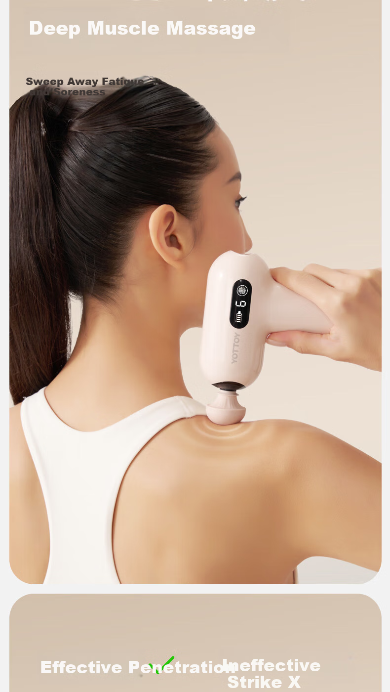 Yottoy Fascia Gun for Women, Multifunctional Muscle Massage Gun, Professional Fitness Mini Neck Massager for Wome 7