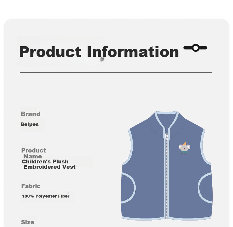 Beitaisi Children's Vest, Spring And Autumn School Uniform Essential, Infant Waistcoat, Boys And Girls Baby Fleece Sleeveless Jacket 23