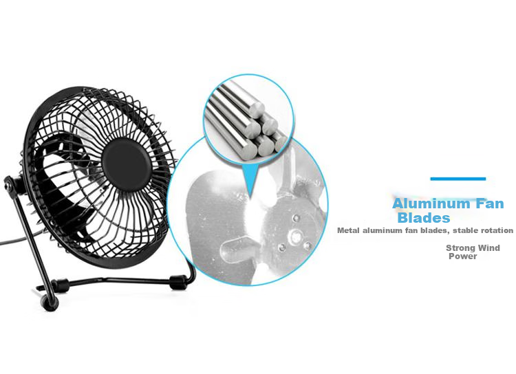 Befon Small Desk Fan, Electric Fan for Dormitory, Quiet Mini Clip-On Fan, USB Fan for Office, 6-Inch Mini Tabletop Fan, Baby Feeding Fan, Blue 0963 8