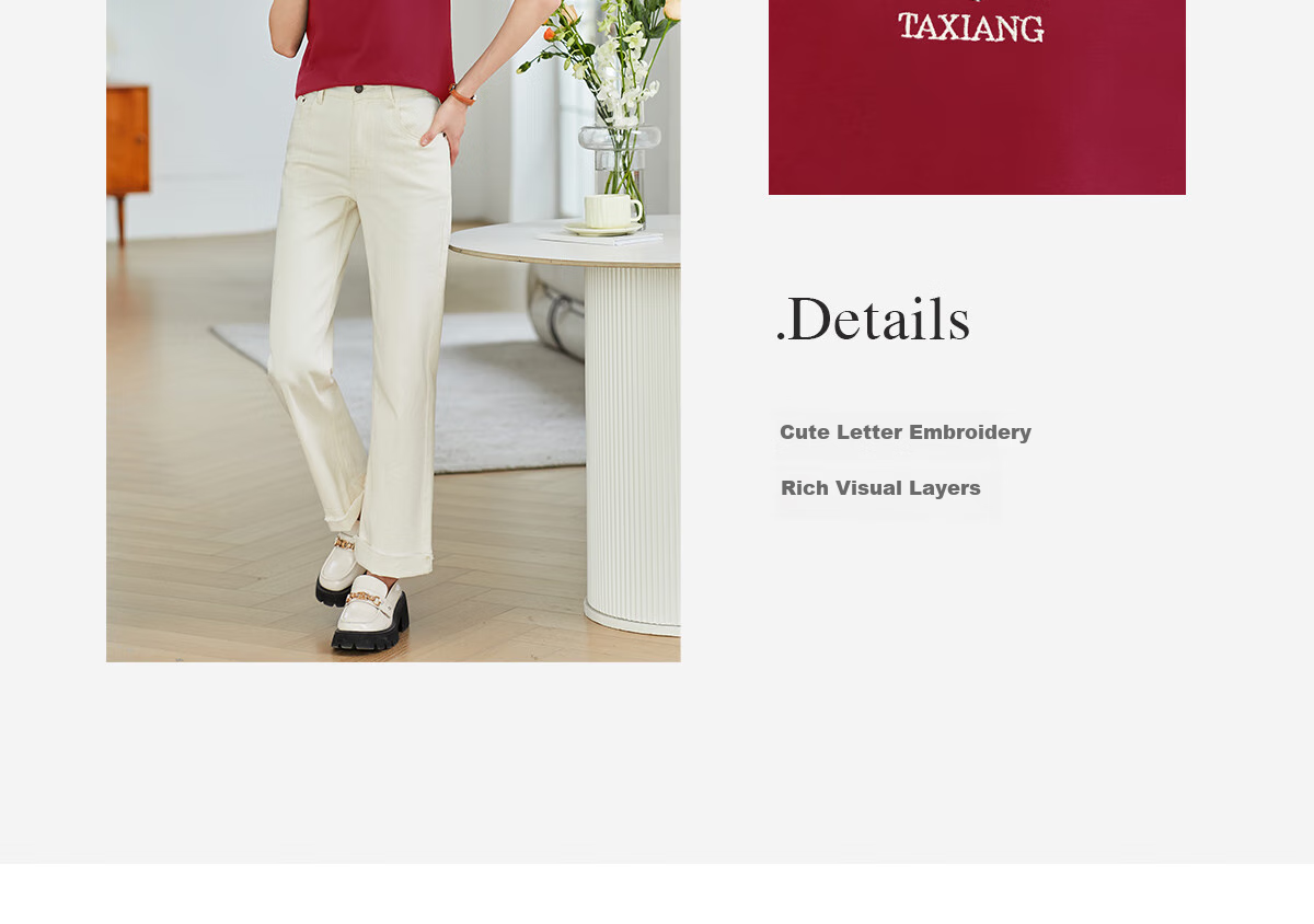Taxiang Long-Sleeve T-Shirt for Women, Fashionable Small V-Neck Contrasting Color Spliced Top, Versatile Spring And Autumn Wear, Base Layer Shirt T143T2033 8