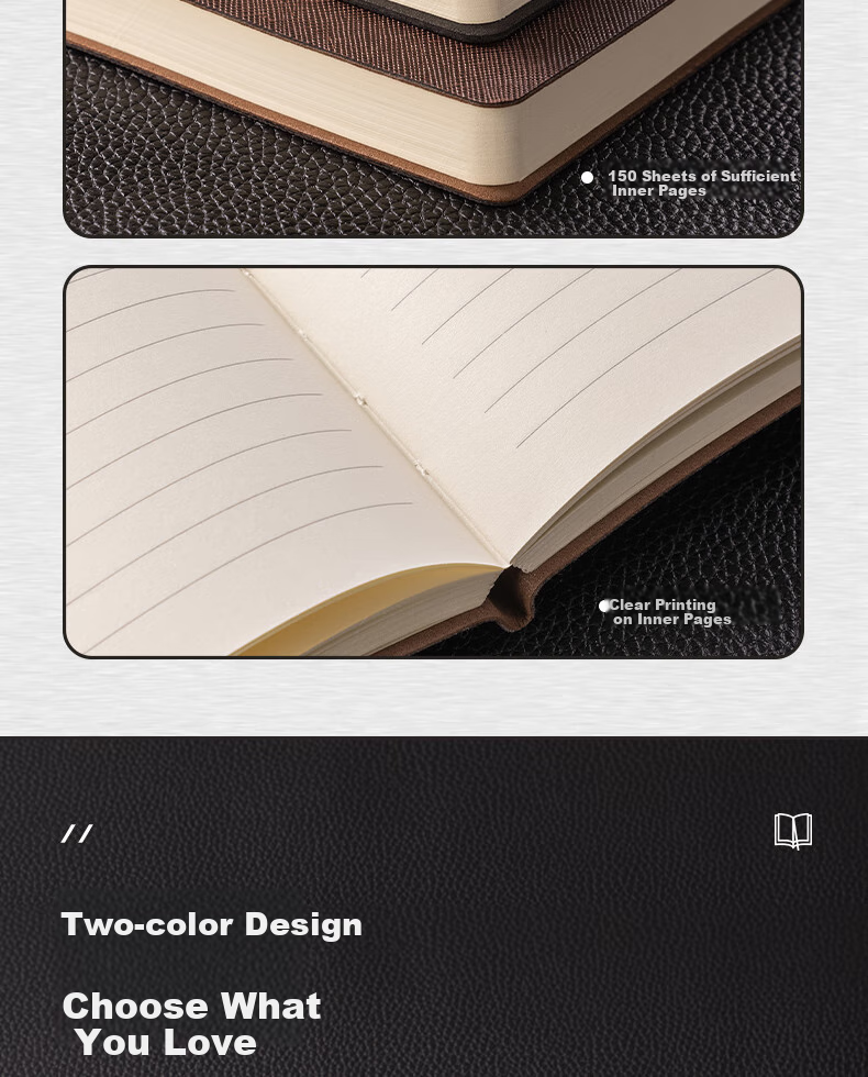 Deli B5 Business Notebook Leather Cover Journal Diary Meeting Record Book 150 Sheets BP131 Black 3