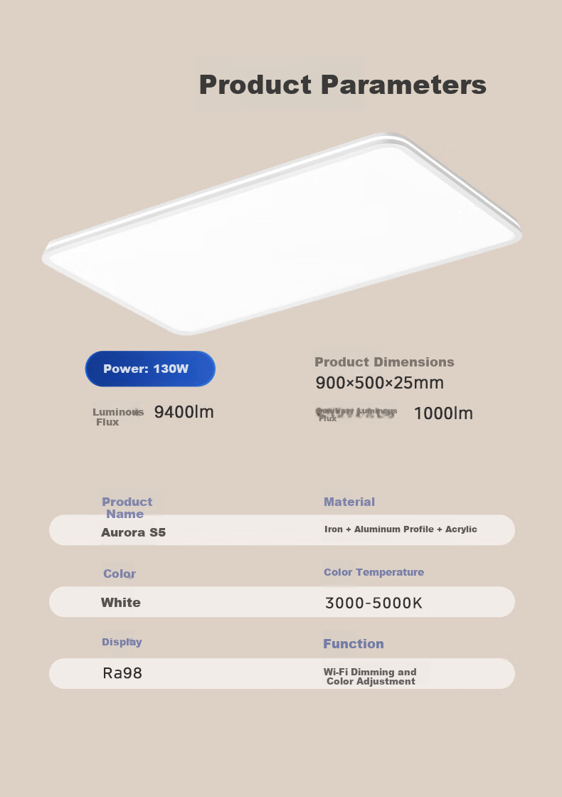 Midea Ultra-Thin Ceiling Light for Living Room And Bedroom, Full Spectrum Eye Protection Smart Control Light Aurora S5 with Installation Included 24