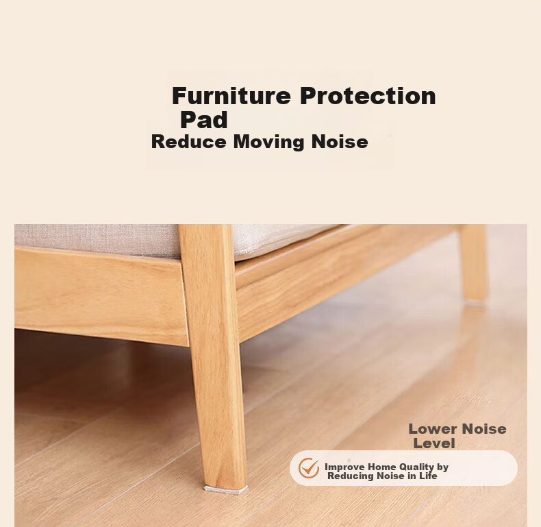 Baoshi Self-Adhesive Floor Pads for Table And Chair Legs, 128 Pieces, Thickened Wear-Resistant, Cuttable, Noise-Reducing And Scratch-Proof 2