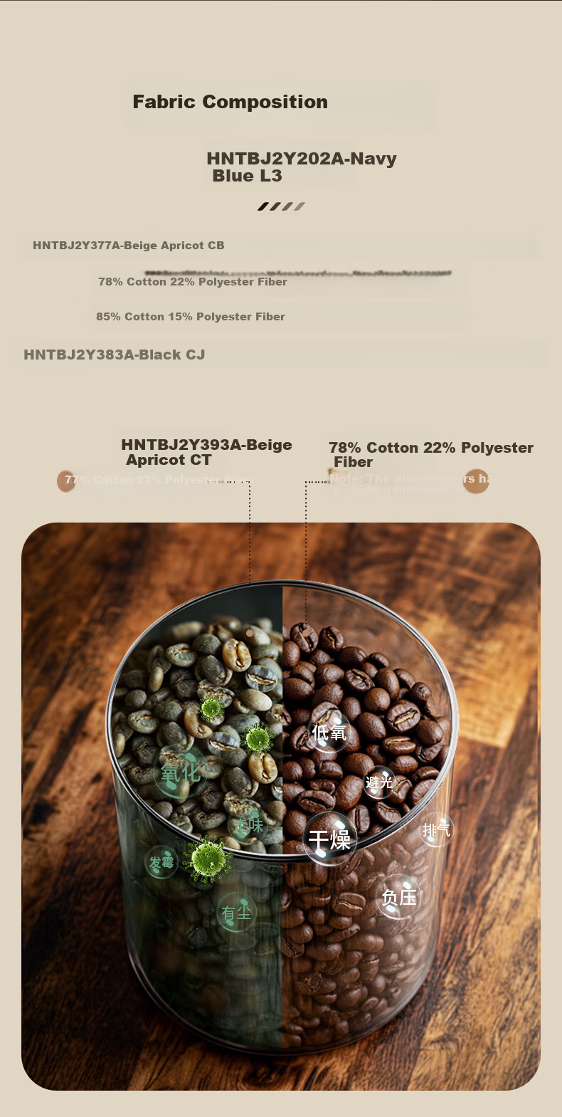 CLITON Glass Airtight Container, Push-Button Coffee Bean Storage Jar, Refrigerator Storage for Grains, Tea Leaves And Dried Goods, Food Preservation Container, 1000ml 10
