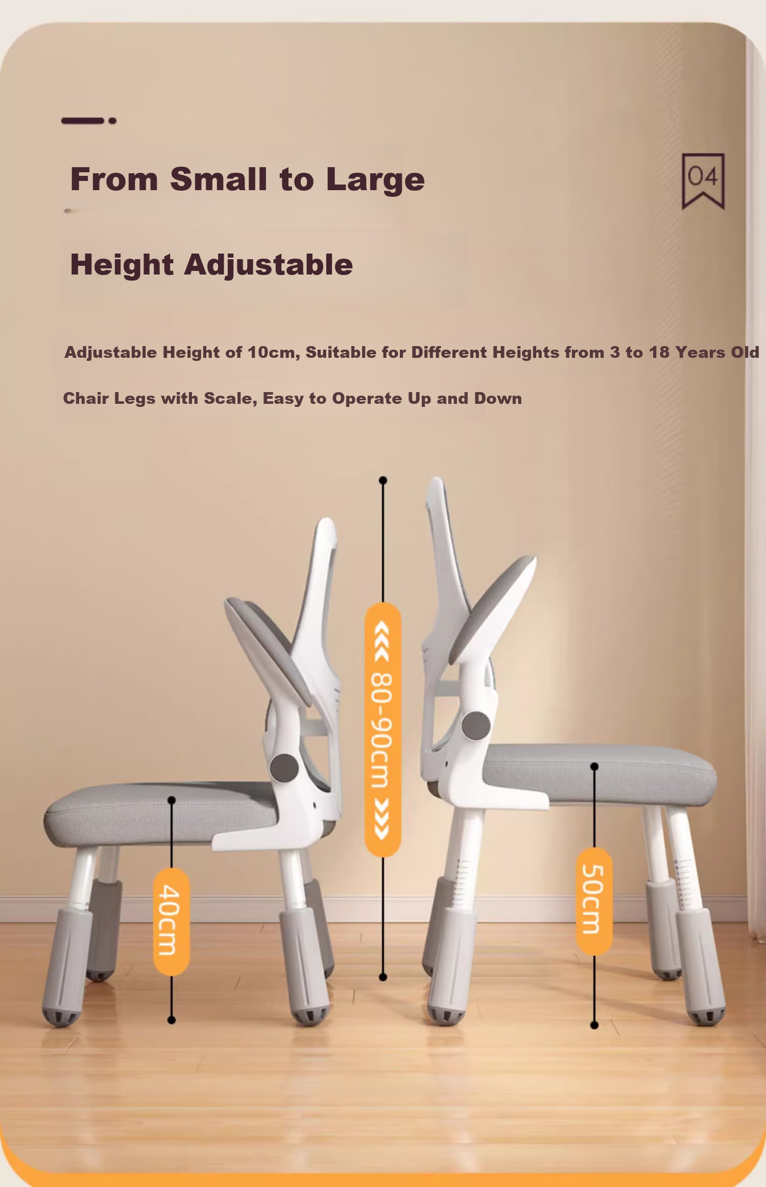 Quanpinwu Student Learning Chair, Children's Writing Chair, Middle School And Elementary Student Desk Chair, Adjustable Height Ergonomic Chair, Posture Correction Chair 16