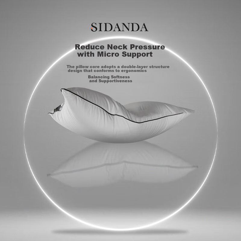 Подушка SIDANDA, 95% белый гусиный пух, пятизвездочный отель, 100% хлопок, средняя подушка 48*74 см