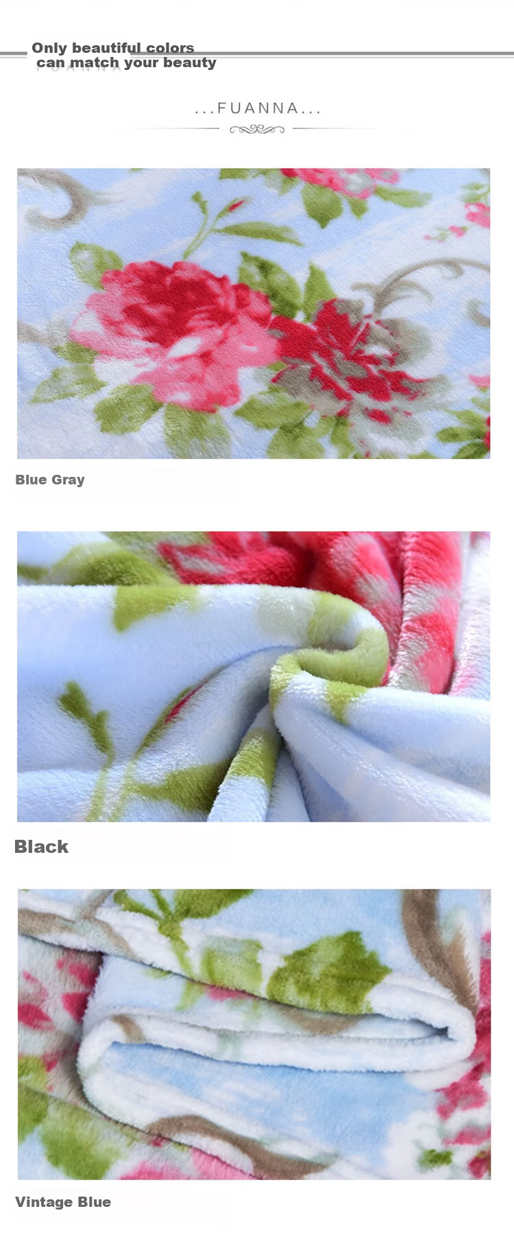 FUANNA Flannel Blanket - Flower Fairy Design, Multi-Purpose Small Throw Blanket, Single Layer, Home Use, Warm Small Blanket 9