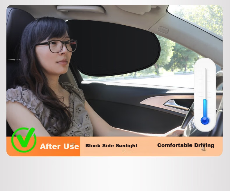 Shaguo Car Sunshade, Summer UV Protection, Heat Insulation Window Curtain, Non-Glaring, Static Cling Sun Visor, Car Side Window Sunshade 5