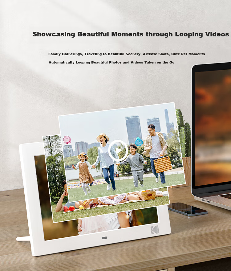 KODAK Digital Photo Frame, 10.1-Inch HD Electronic Album Video Player, White, Mid-Autumn Festival Gift 5