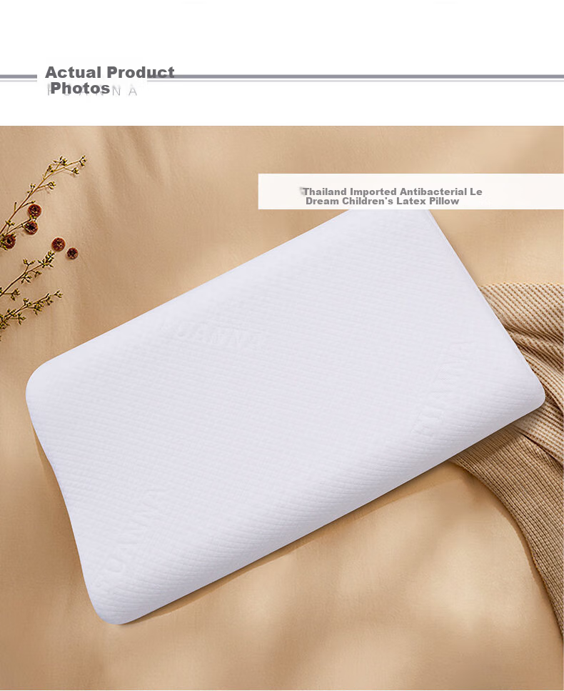 FUANNA Children's Latex Pillow, Imported from Thailand, Antibacterial Children's Neck Support Pillow, Natural Latex Pillow Core, One Piece, 44*27cm 10