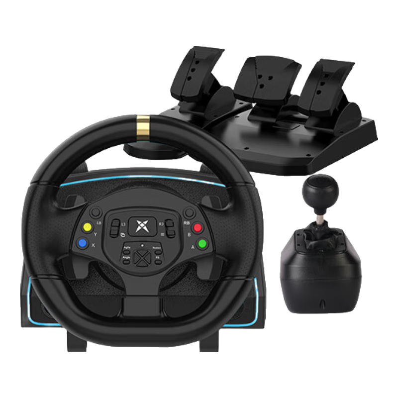 KETENG F10 Game Steering Wheel, 1080-Degree Racing Simulation Controller, Force Feedback Compatible with PC Computers, Eurocard 2, Chinese Gaming Simulator