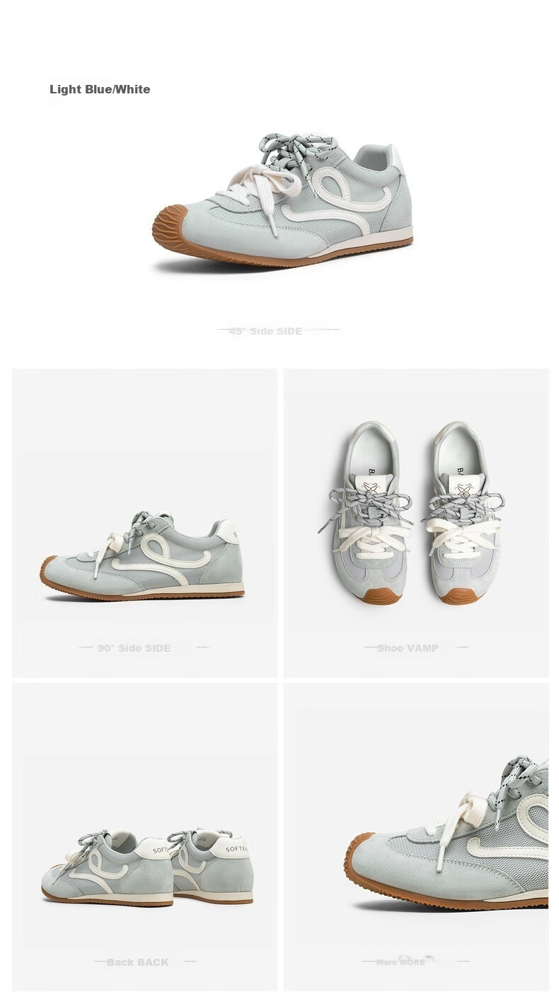 BASTO [Zhang Yuexi's Choice] Candy-Colored Height-Increasing Training Shoes, Slanted Casual Forrest Gump Shoes for Women, Yellow, Size 36 23
