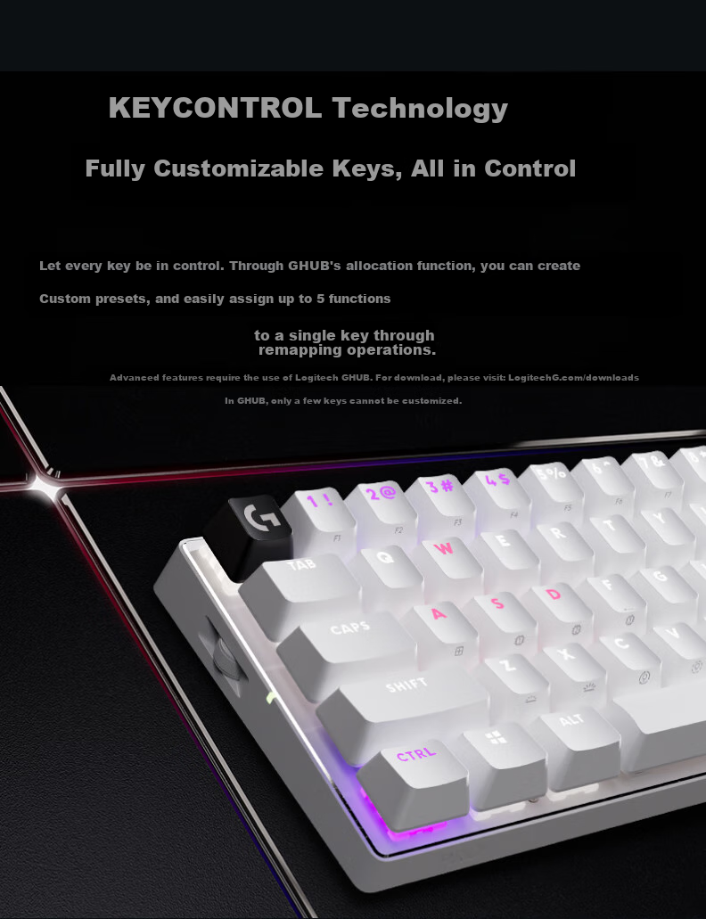 G PRO X 60 LIGHTSPEED Gaming Keyboard (Black, GX-T Optical Switches) Brown Switch (Slight Notch Feel), 60 Series, Essential for VALORANT 6
