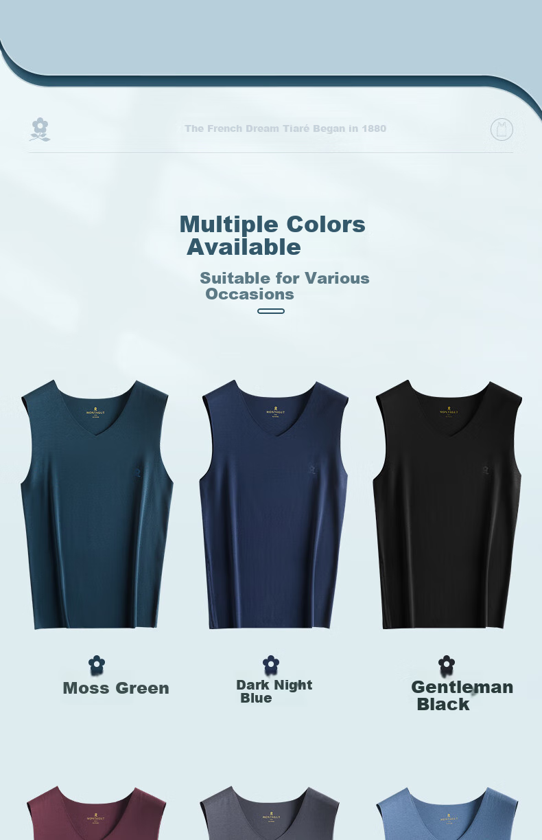 MONTAGUT Modal Seamless Tank Top for Men, Thin Undershirt, Sleeveless Undershirt, Slim-Fit Athletic Vest, Undershirt for Summer 13