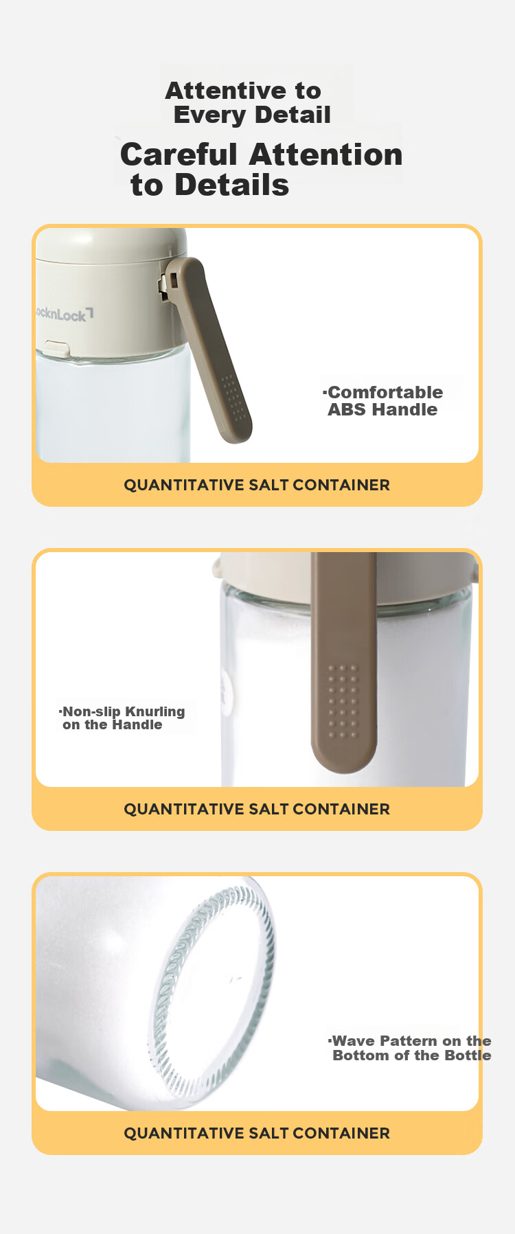 LOCK&LOCK Measured Salt Container, Kitchen Plastic Seasoning Bottle, Spice Jar, Condiment Box, Salt Shaker, Sealed Moisture-Proof, 180ML 10