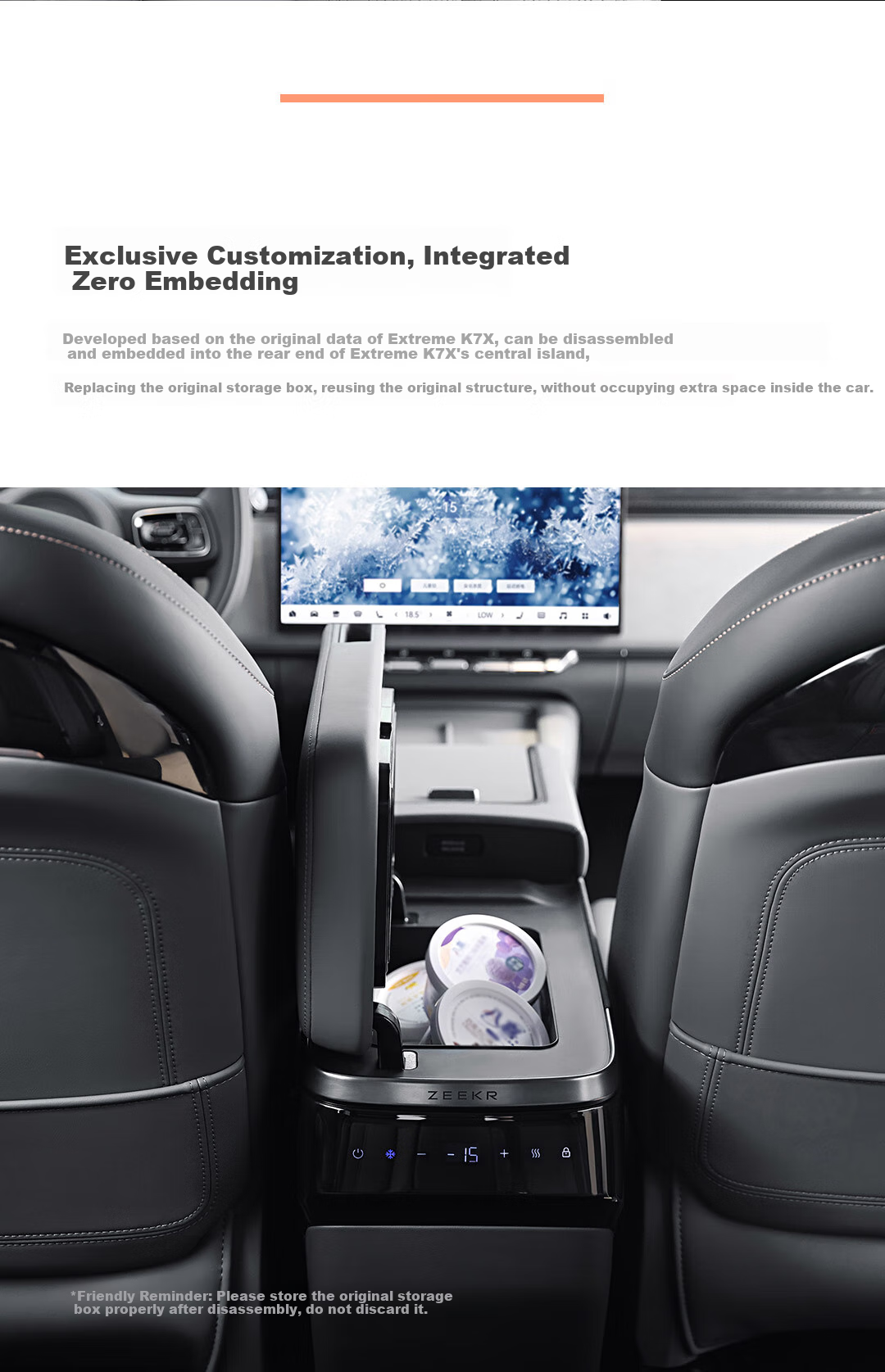 Jike Car Refrigerator, Jike 7X Exclusive Dual-Effect Temperature Control Smart Operation Long-Term Freshness Preservation, Black And Gray Color 3