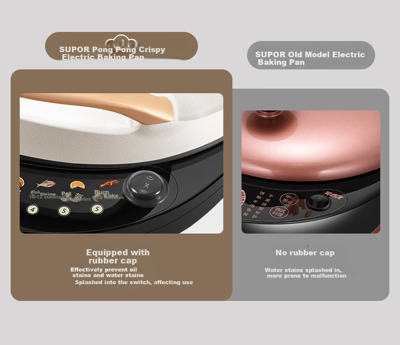 SUPOR Electric Griddle, Detachable Upper And Lower Plates for Home Use, Steamer Pot Hot Pot Wok, Pancake Maker, Sandwich Breakfast Machine with 75mm Deep Pan, Touch-Control Smart Panel JD2828R892 3