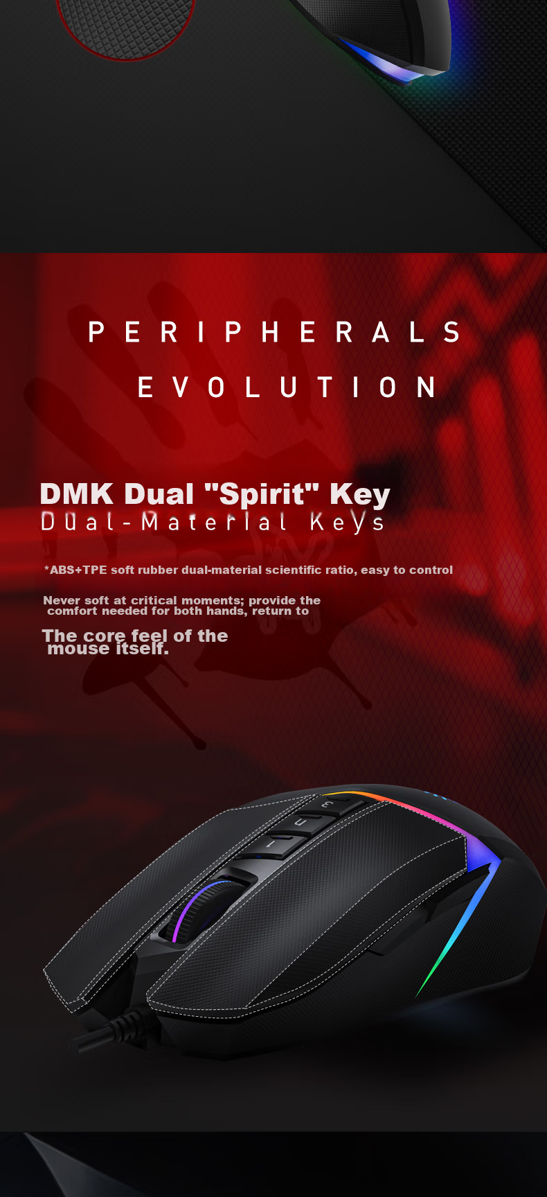 A4TECH V8MMax Large Right-Hand Wired Mouse, Gaming Mouse, E-Sports Mouse, Triangular Mouse for Gaming, Blood Hand Phantom, Black, Wired 8