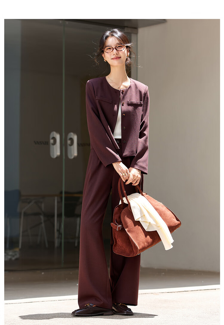 Fansiman Elegant Fashion Women's Set Top with Long Pants New Stylish Two-Piece Set Dark Gray XL 4