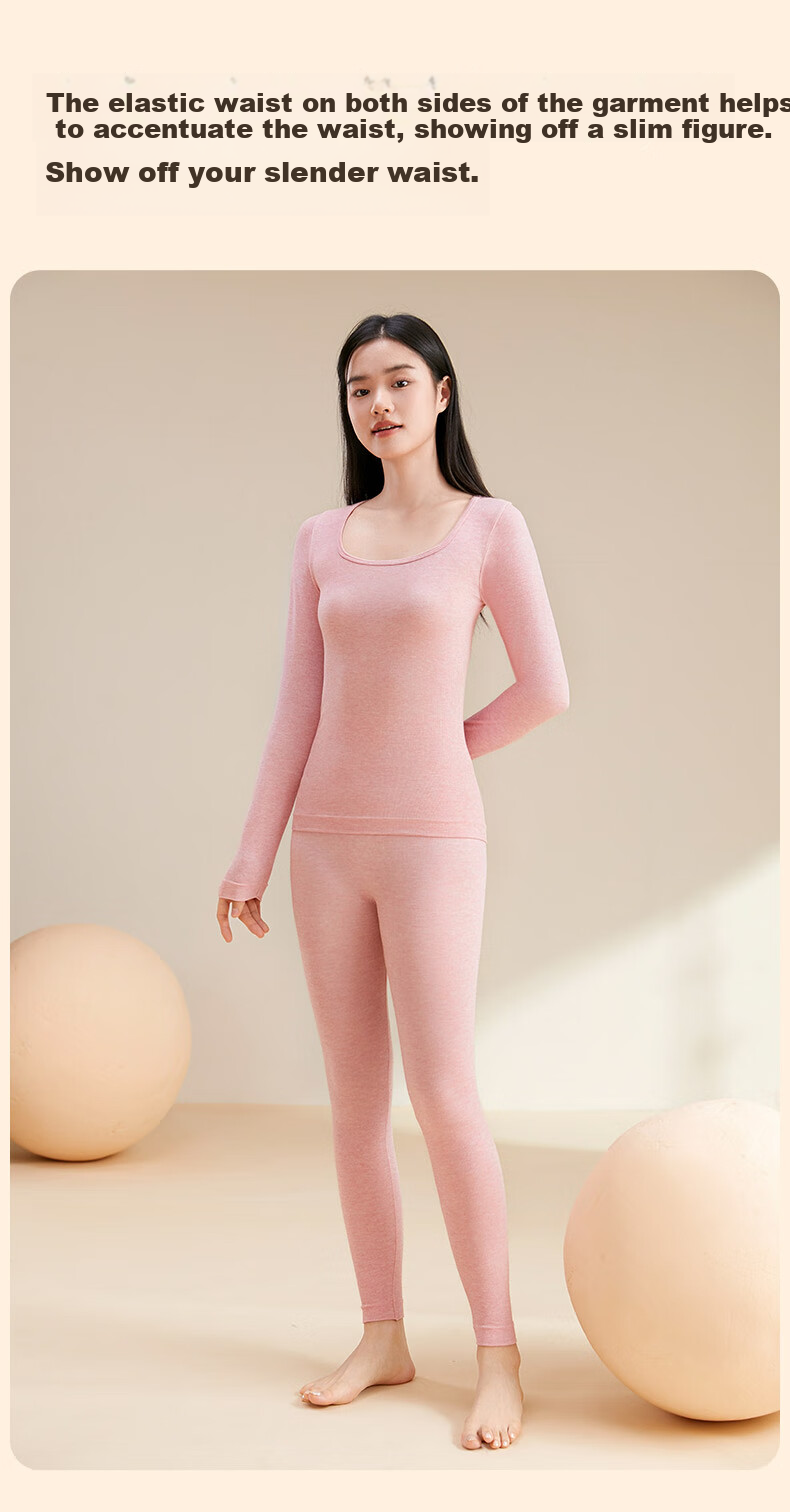 FENTENGCARE Women's Thermal Underwear, Antibacterial, Slimming, Butt-Lifting, Tummy Control, Square Neckline Base Layer Autumn Top And Pants, Gift for Wome 9