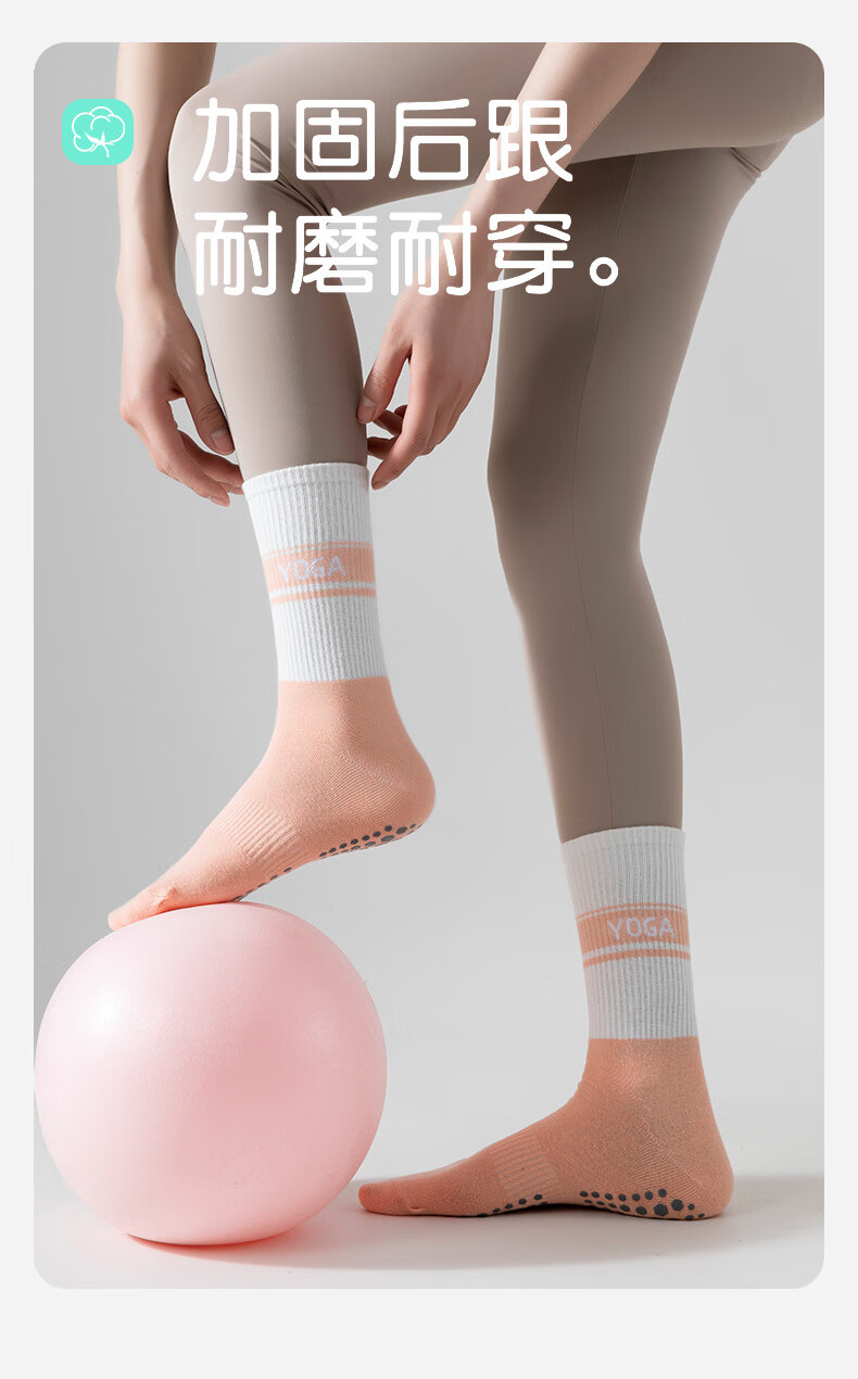 VICTORIATOURIST Women's Sports Socks 2 Pairs Non-Slip Yoga Pilates Training Mid-Calf Fitness Socks 12