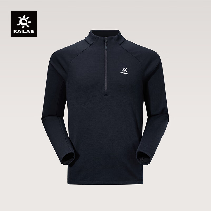 KAILAS XM4 Merino Wool Fleece Half-Zip Thermal Base Layer Anti-Static Stand Collar Sweatshirt Autumn Winter