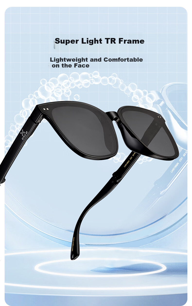 LOHO Folding Sunglasses for Men, Polarized Sunglasses, Ultra-Light, for Driving And Cycling, Protective Eyewear, Square Frame Glasses, UV Protection, Anti-Glare, Gift 4