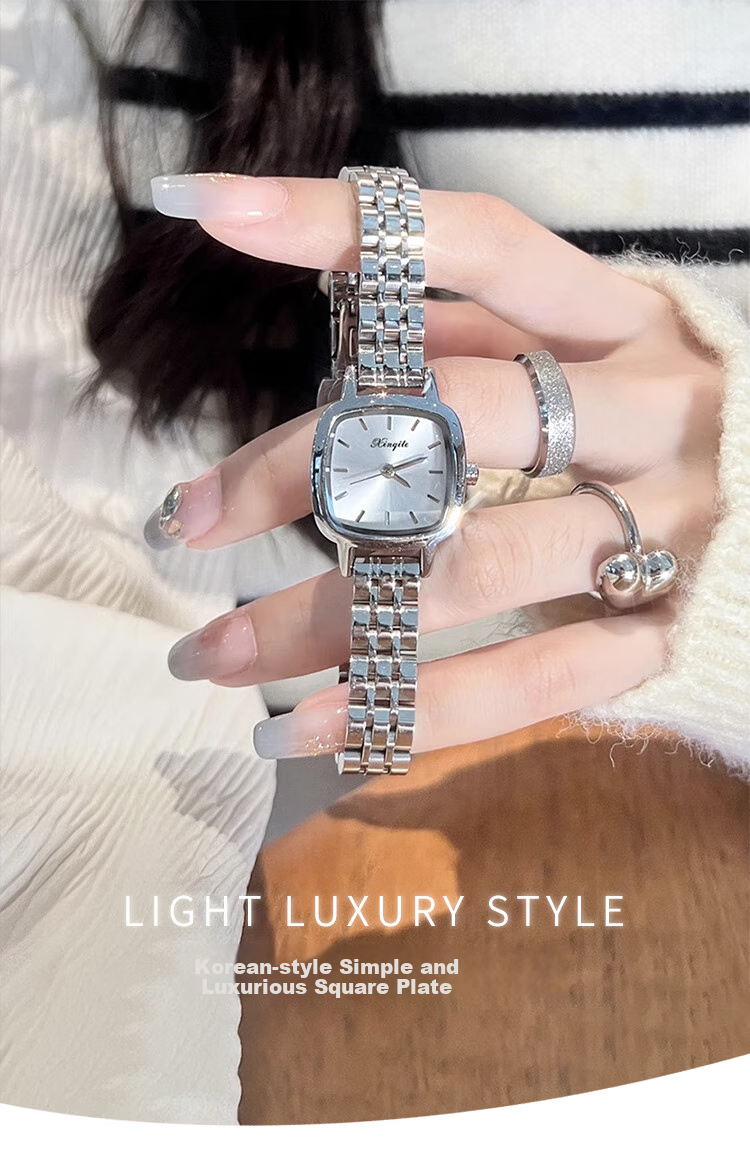 GEORGCOUNT Sugar Cube Watch for Women, 2025 New High-End Ladies Quartz Watch, Light Luxury Elegant Simple Square Watch, Waterproof Women's Model 2