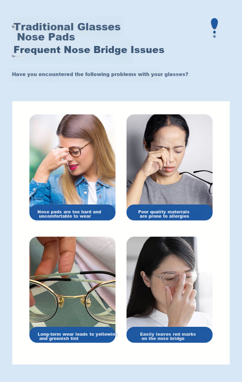 Kubaoshi Eyeglass Nose Pads, Air Cushion Silicone Non-Slip Nose Bridge, Glasses Anti-Fall Accessories, Three-Piece Combination Set B 13