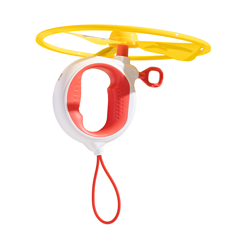 Huang'er Children's Bamboo Dragonfly Launcher Hand-Pulled Flying Saucer Rotating Foam Catapult Gliding Outdoor Toy Plane