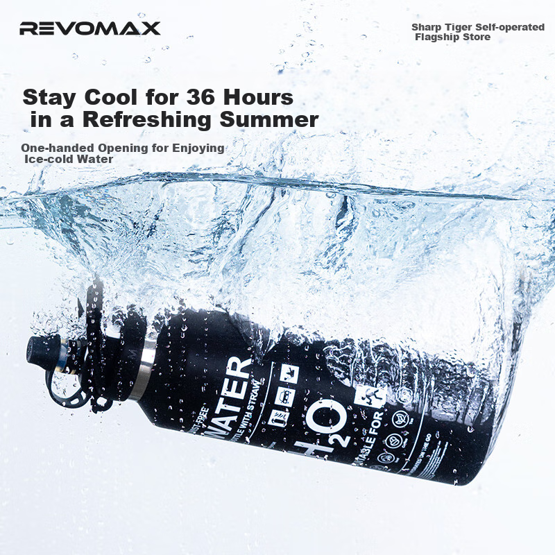 REVOMAX Fire Extinguisher Straw Cup, Men's Stylish Design, 316 Food Grade Cup, Outdoor Sports Insulated Tumbler - 592ml Black