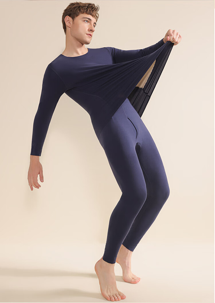 LangSha Women's Thermal Underwear Seamless Customizable Double-Sided Fleece Wool Silk Patch Autumn Top and Bottom Set 2