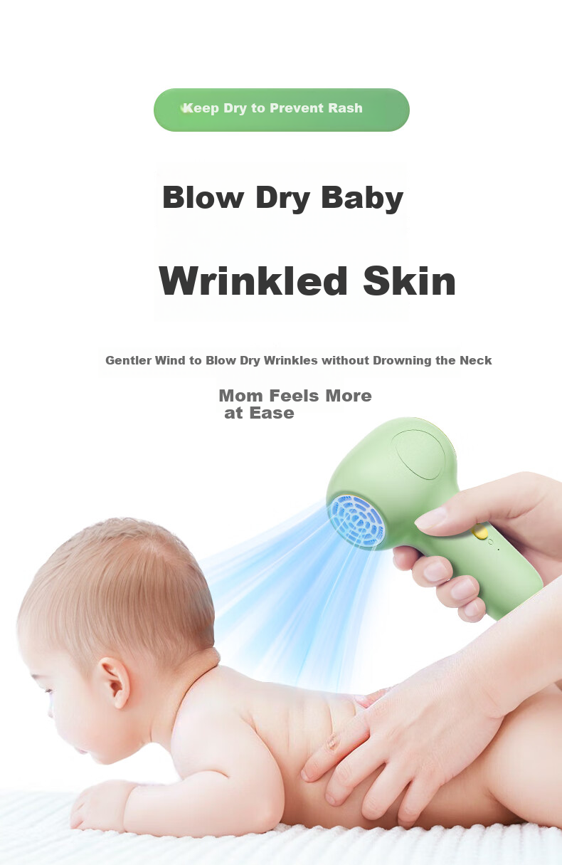 AUX Infant Hair Dryer for Red Bottoms, Wireless Rechargeable Newborn Baby Hair Care Low Radiation Constant Temperature Low Noise Gentle Wind Portable Maternity Hair Dryer Full Moon Gift 19