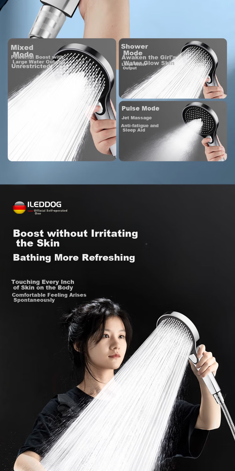 ILeddog [Germany] Household Bathroom Shower Head Set, All-Copper Hot And Cold Mixing Valve, Powerful High-Pressure Handheld Shower Head 509 7