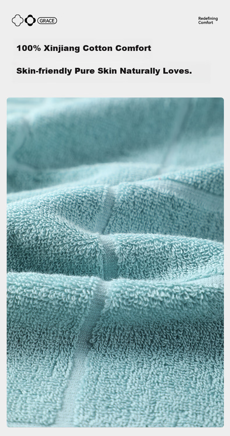 Grace Pure Cotton Towel, 7A Antibacterial, 90g Individually Packaged, Suitable for Men And Women, Home Use, Low Shedding, Face Washing, Bathing, Sports Face Towel 4