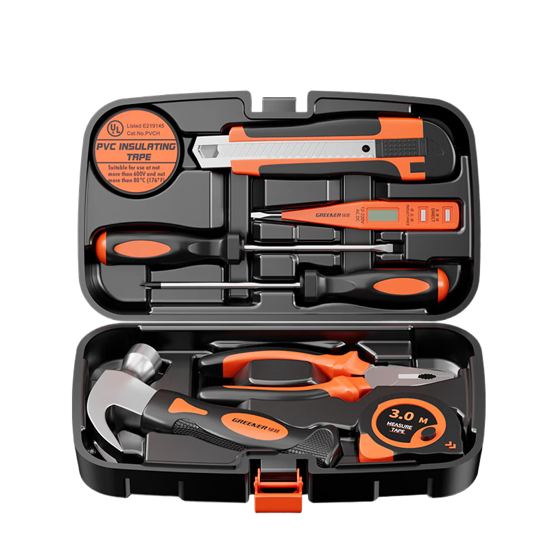 GREENER Household Toolbox Set 26-Piece Hardware Manual Home Electrician Carpenter Telecom Repair Tool Kit