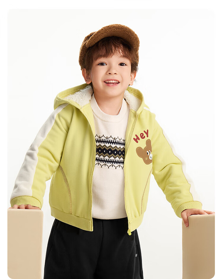 BALABALA Kids' Coral Fleece Thickened Warm Coat for Boys and Girls Fall/Winter 2025 15