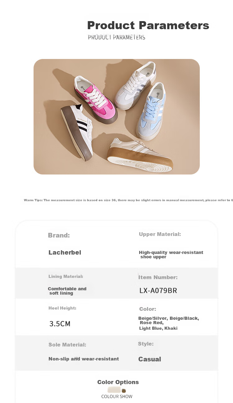 La Chapelle Women's Shoes, Training Shoes for Women, Versatile Thick-Soled White Sneakers, Low-Top Casual Skateboard Shoes for Women-079BR Beige/black 37 2