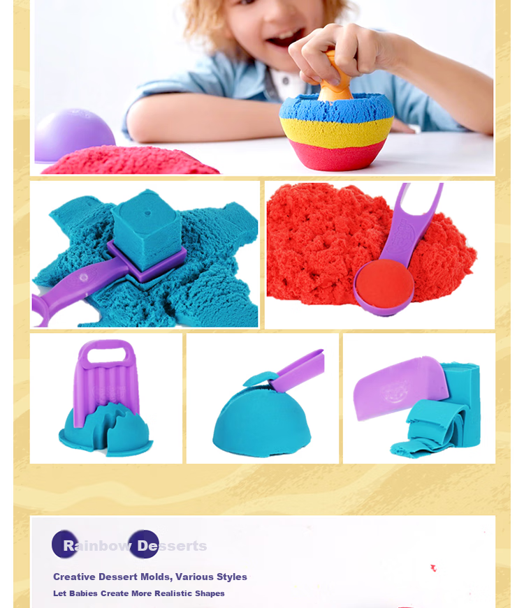 IDoon Lengbao Sand, Handmade DIY Indoor Colored Sand, Children's Toy, 800g Rainbow Candy Set, Birthday Gift 6
