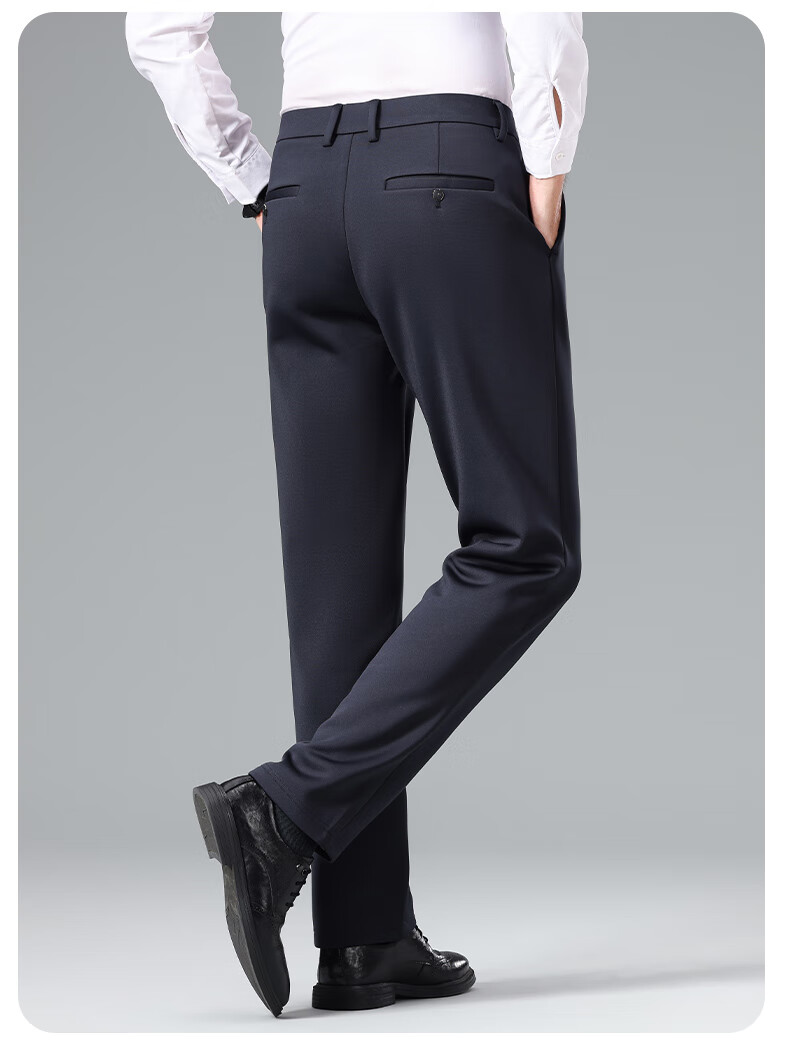 Pierre Cardin Breathable Wrinkle-Resistant Men's Summer Business Formal Straight Casual Trousers Dark Gray 33 11