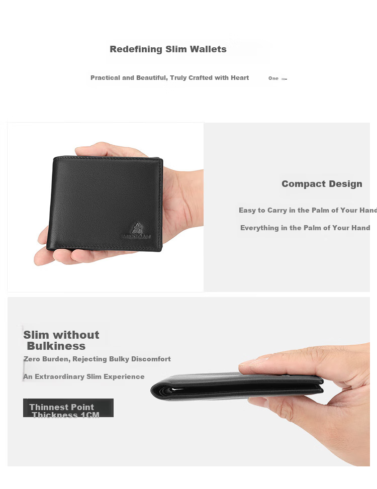 MEXICAN Wallet, Men's Lambskin Billfold, Short Crossbody Style, Multiple Card Slots, High-End Gift Box, Birthday Present for Men And Fathers 8